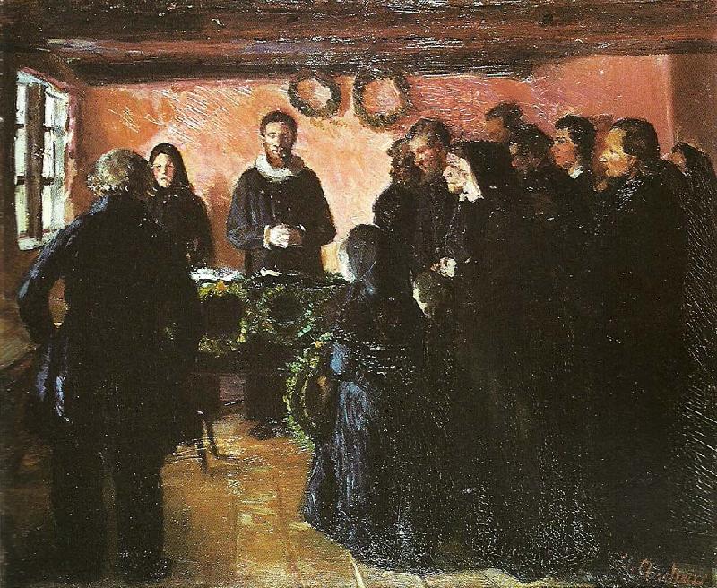 Anna Ancher begravelsen oil painting image